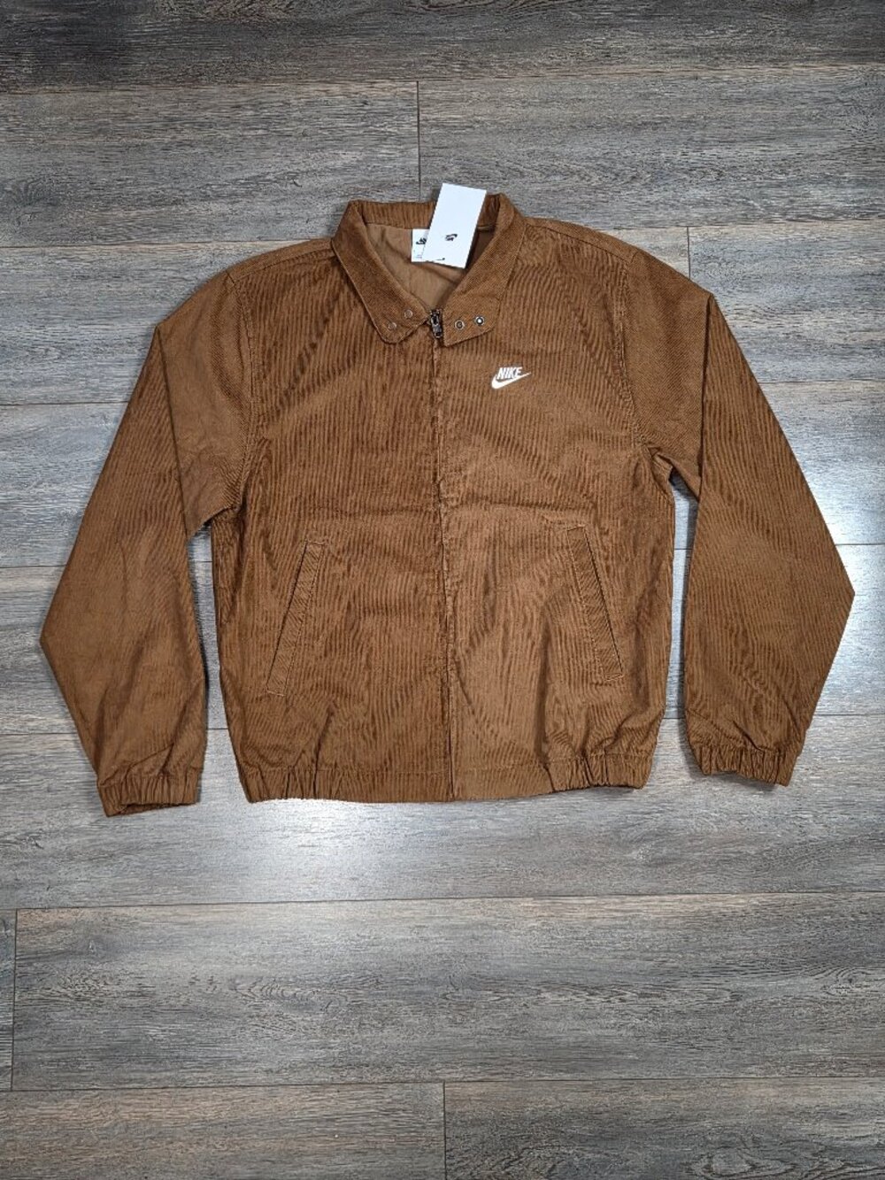 Nike Sportswear Club Harrington Corduroy Jacket Men's Small Brown FZ0631-281